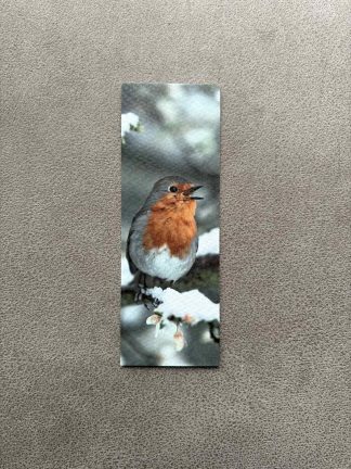 Bob the Robin Singing in the Snow Robin Bookmark