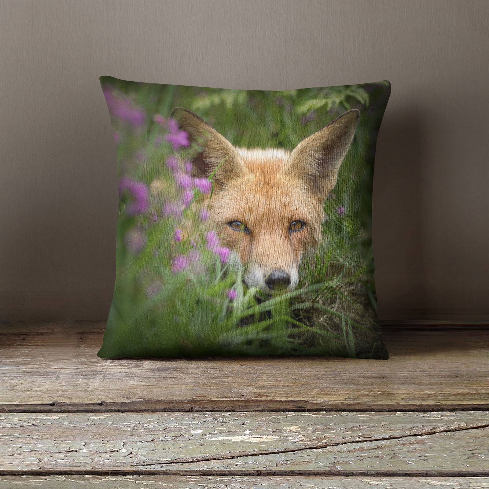 Vixen Amongst the Grass Fox Photo Cushion